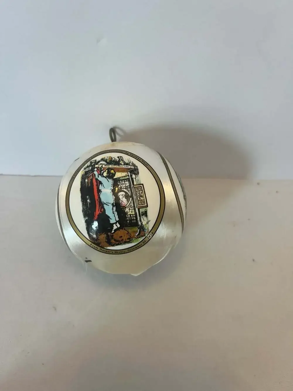 Vintage Rauch Thomas Nast Harper's Weekly Satin Ball Christmas Ornament